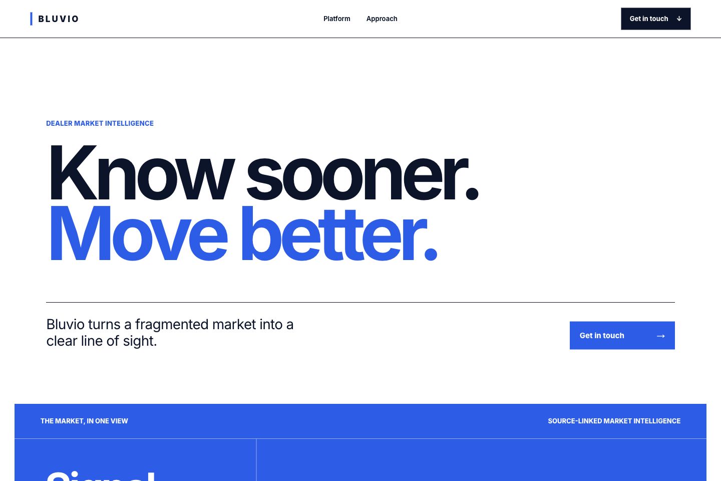 Bluvio production homepage, captured 2026-10-12