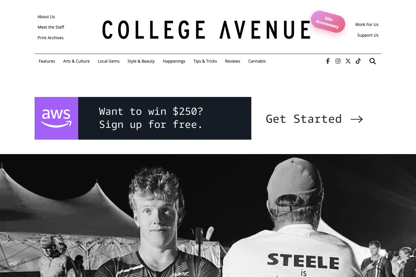 College Avenue Magazine production homepage, captured 2026-10-12